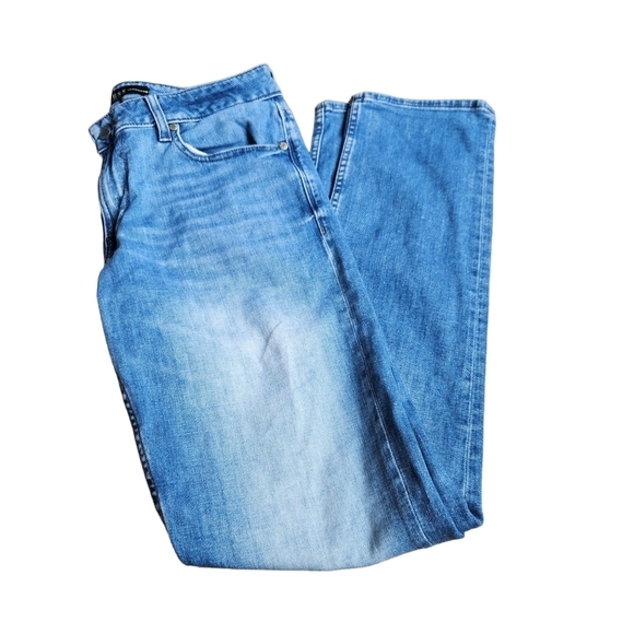 Guess slim tapered mid rise straight leg blue white demin Jean pants - Picture 11 of 11